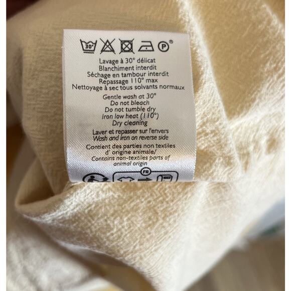 Sezane Maxy Top Shirt Oversized Beige Fits 16 & Up Floral Embroidered Button Up - Picture 15 of 15